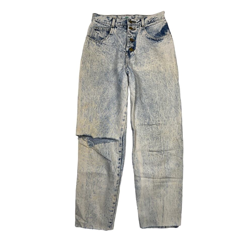 Palmetto's VTG 80s Distressed High Waisted Tapered Mom Jeans Acid Wash Womens 13